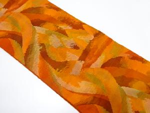 樹木風景模様織り出し　名古屋帯